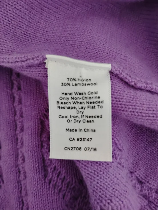 Talbots Lambswool Blend Cable Knit Sweater Lilac Purple Pastel Classic Size LPet - Picture 14 of 14